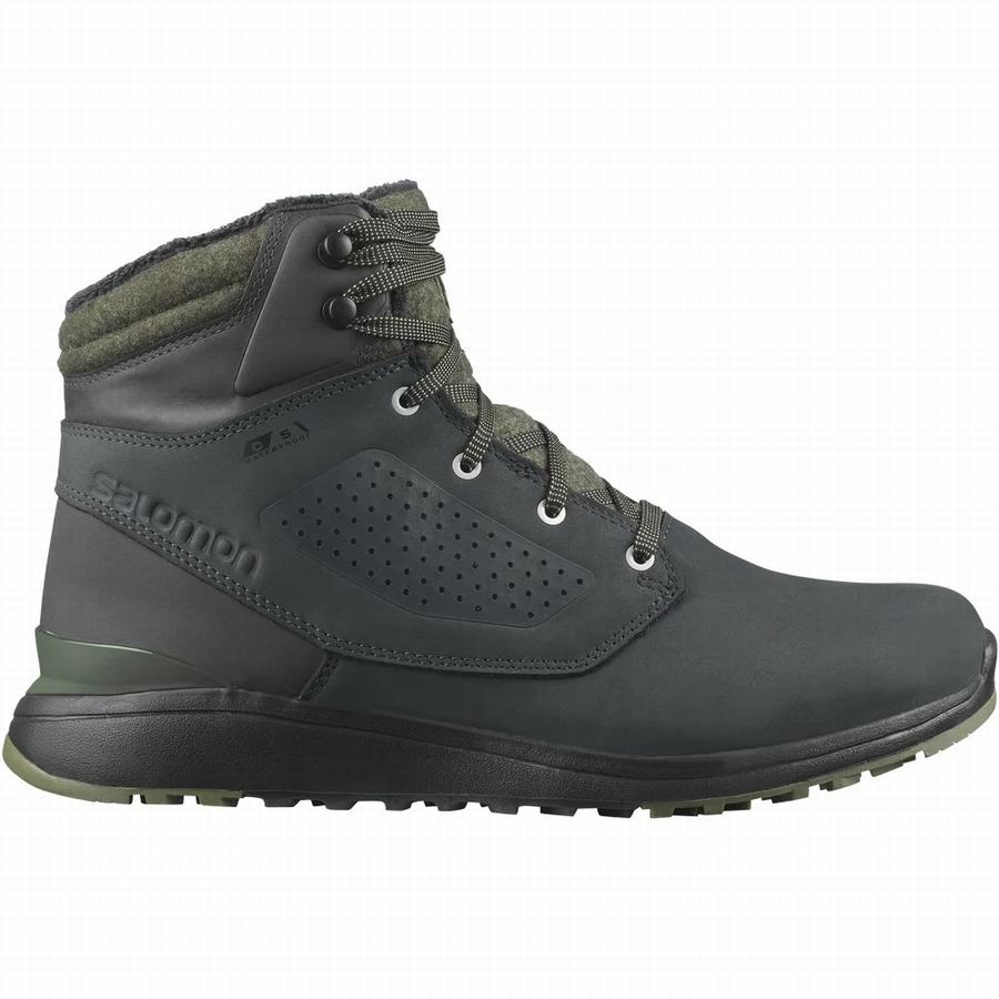 Salomon Utility Winter Climasalomon™ Waterdichte Winterlaarzen Heren Zwart/Olijfgroen (MWZ2173BL)